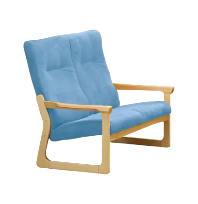 BE - 2 dvojkřeslo, koženka ROXA 5.08 - koženka světle modrá